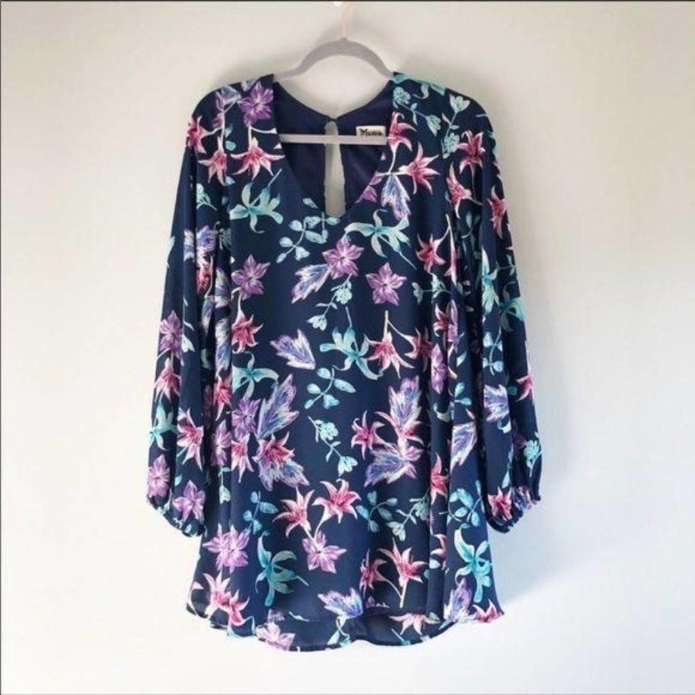 ShowMeYourMumu Floral Donna Michelle Lilly Tunic Size Small
